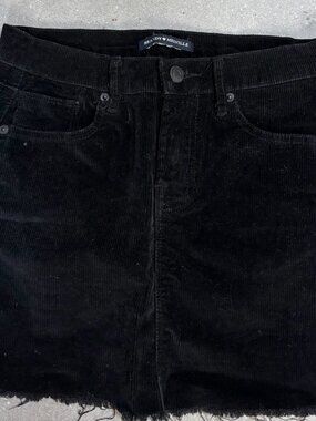 Brandy Melville Black Corduroy Mini Skirt